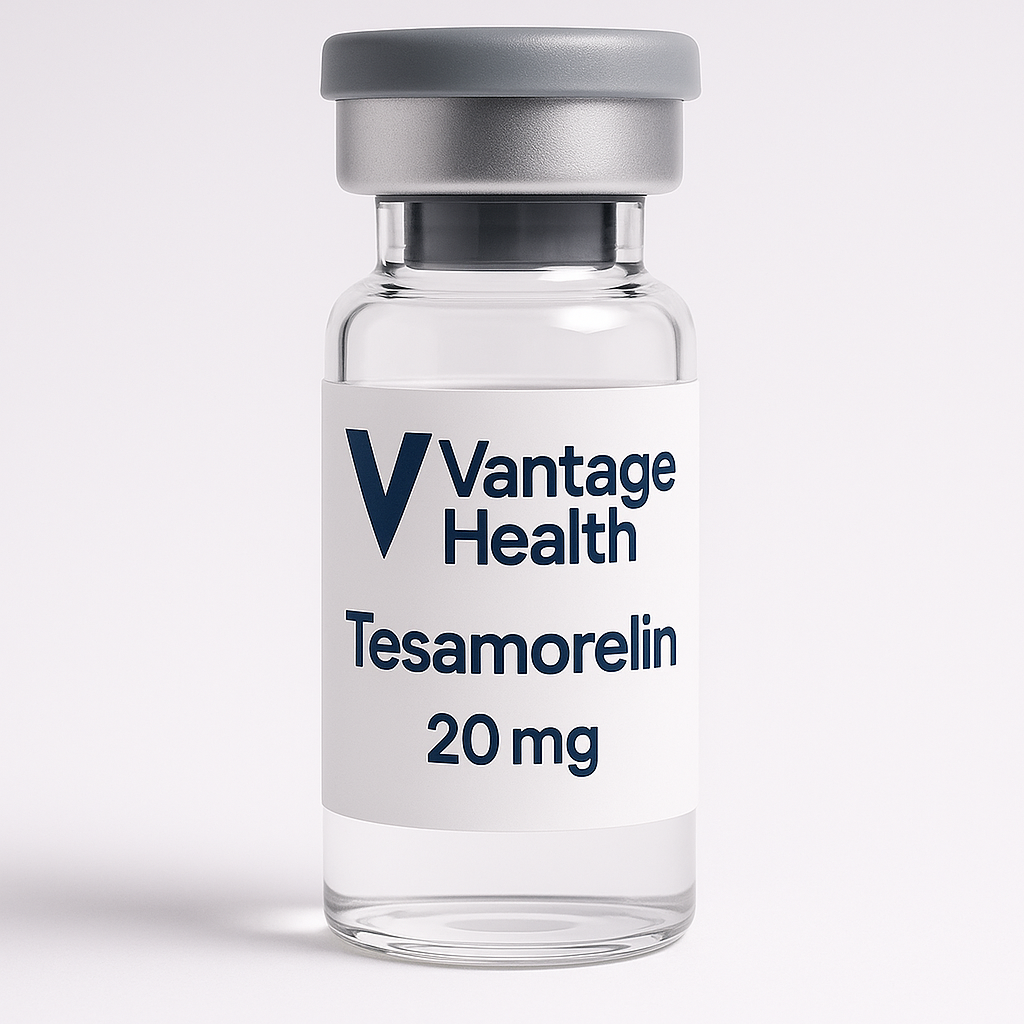 A vial of tesamorelin.